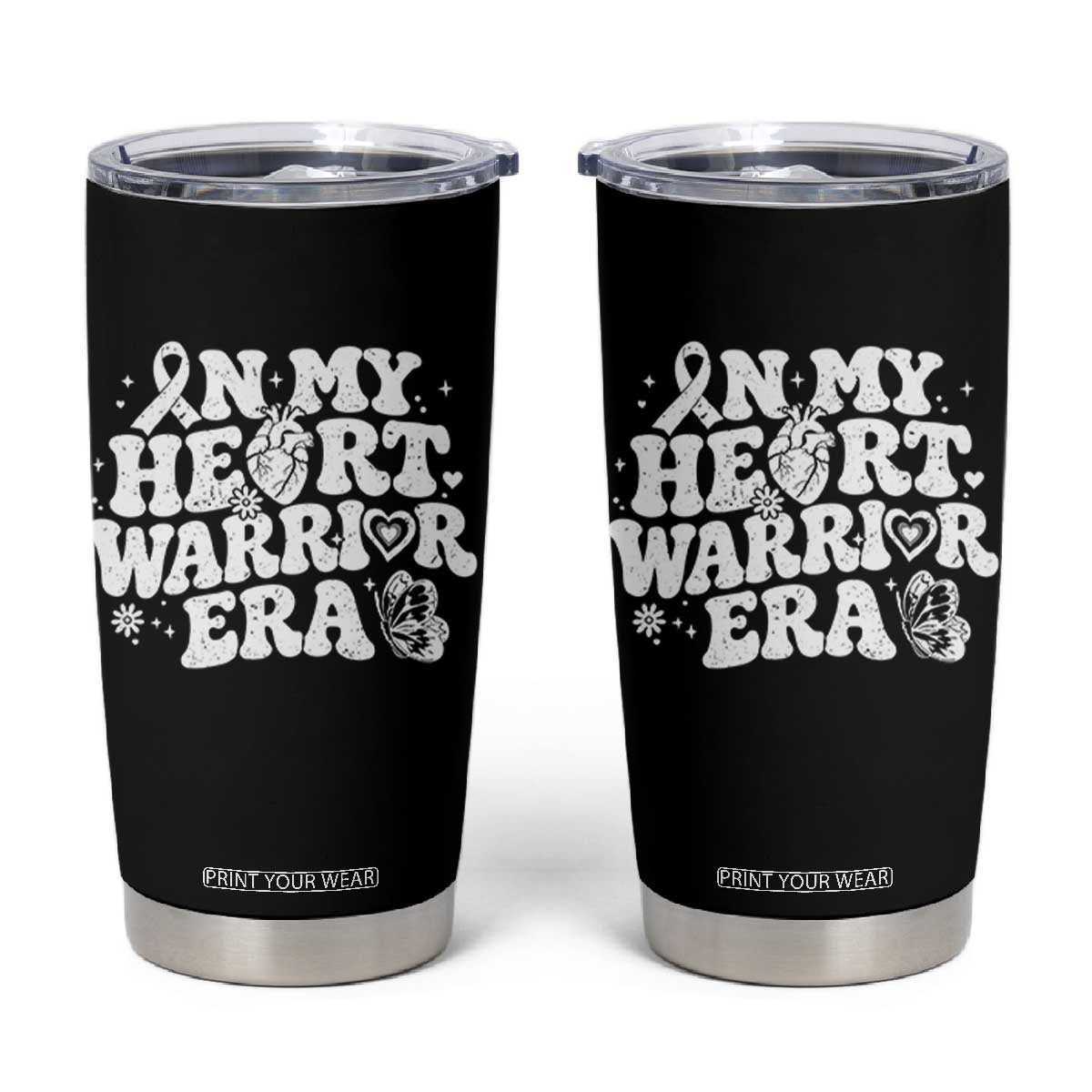 CHD Heart Disease Awareness Tumbler Cup In My Heart Warrior Era TS10 Black Print Your Wear
