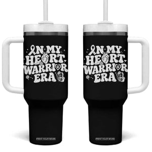 CHD Heart Disease Awareness Tumbler With Handle In My Heart Warrior Era TS10 One Size: 40 oz Black Print Your Wear
