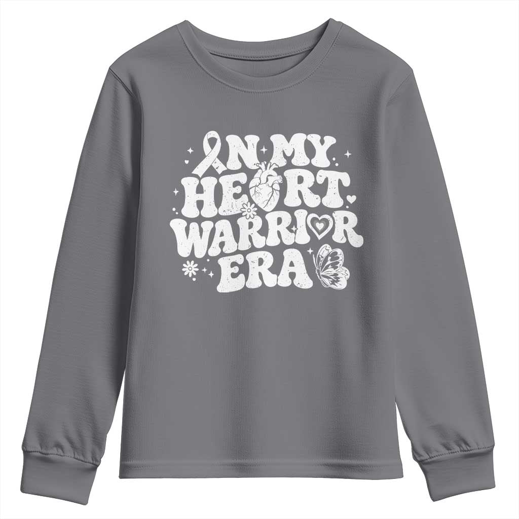 CHD Heart Disease Awareness Youth Sweatshirt In My Heart Warrior Era TS10 Charcoal Print Your Wear