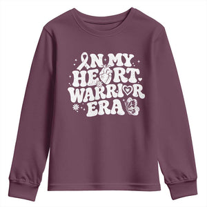 CHD Heart Disease Awareness Youth Sweatshirt In My Heart Warrior Era TS10 Maroon Print Your Wear