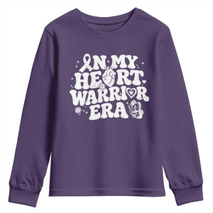CHD Heart Disease Awareness Youth Sweatshirt In My Heart Warrior Era TS10 Purple Print Your Wear