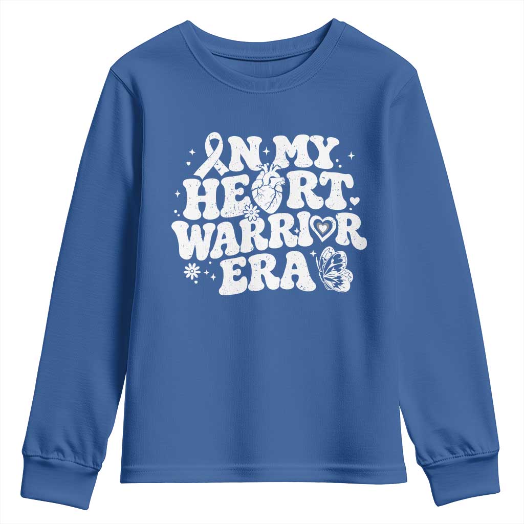 CHD Heart Disease Awareness Youth Sweatshirt In My Heart Warrior Era TS10 Royal Blue Print Your Wear