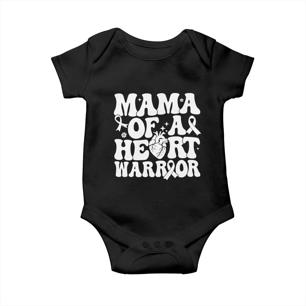 CHD Heart Disease Awareness Baby Onesie Heart Warrior Mama TS10 Black Print Your Wear