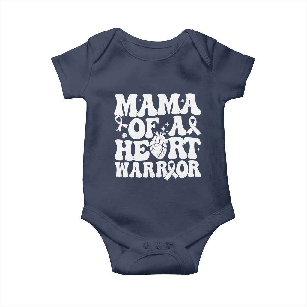 CHD Heart Disease Awareness Baby Onesie Heart Warrior Mama TS10 Navy Print Your Wear