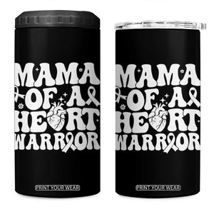 CHD Heart Disease Awareness 4 in 1 Can Cooler Tumbler Heart Warrior Mama TS10 One Size: 16 oz Black Print Your Wear