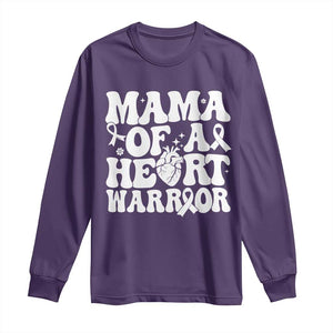 CHD Heart Disease Awareness Long Sleeve Shirt Heart Warrior Mama TS10 Purple Print Your Wear