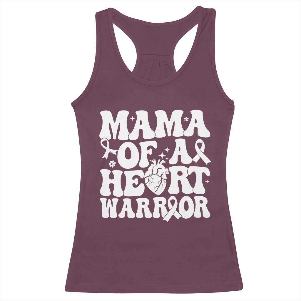 CHD Heart Disease Awareness Racerback Tank Top Heart Warrior Mama TS10 Maroon Print Your Wear