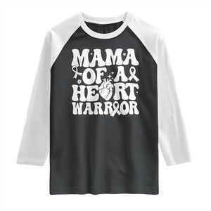 CHD Heart Disease Awareness Raglan Shirt Heart Warrior Mama TS10 Black White Print Your Wear