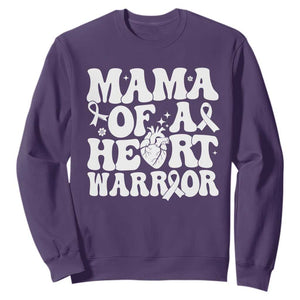 CHD Heart Disease Awareness Sweatshirt Heart Warrior Mama TS10 Purple Print Your Wear