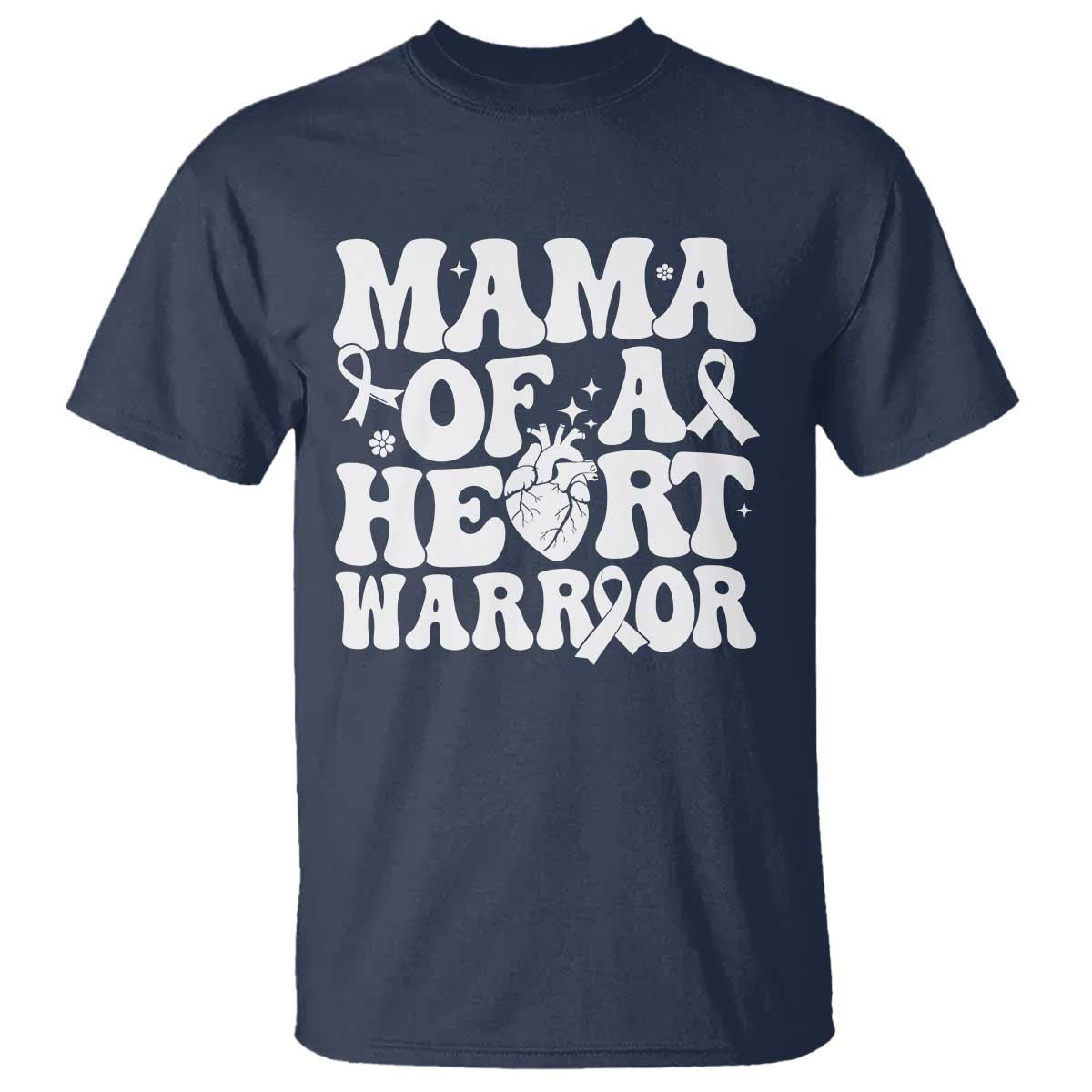 CHD Heart Disease Awareness T Shirt Heart Warrior Mama TS10 Navy Print Your Wear