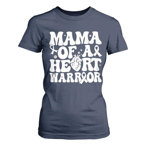 CHD Heart Disease Awareness T Shirt For Women Heart Warrior Mama TS10 Navy Print Your Wear