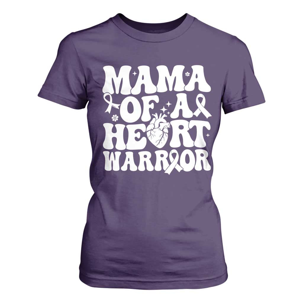 CHD Heart Disease Awareness T Shirt For Women Heart Warrior Mama TS10 Purple Print Your Wear