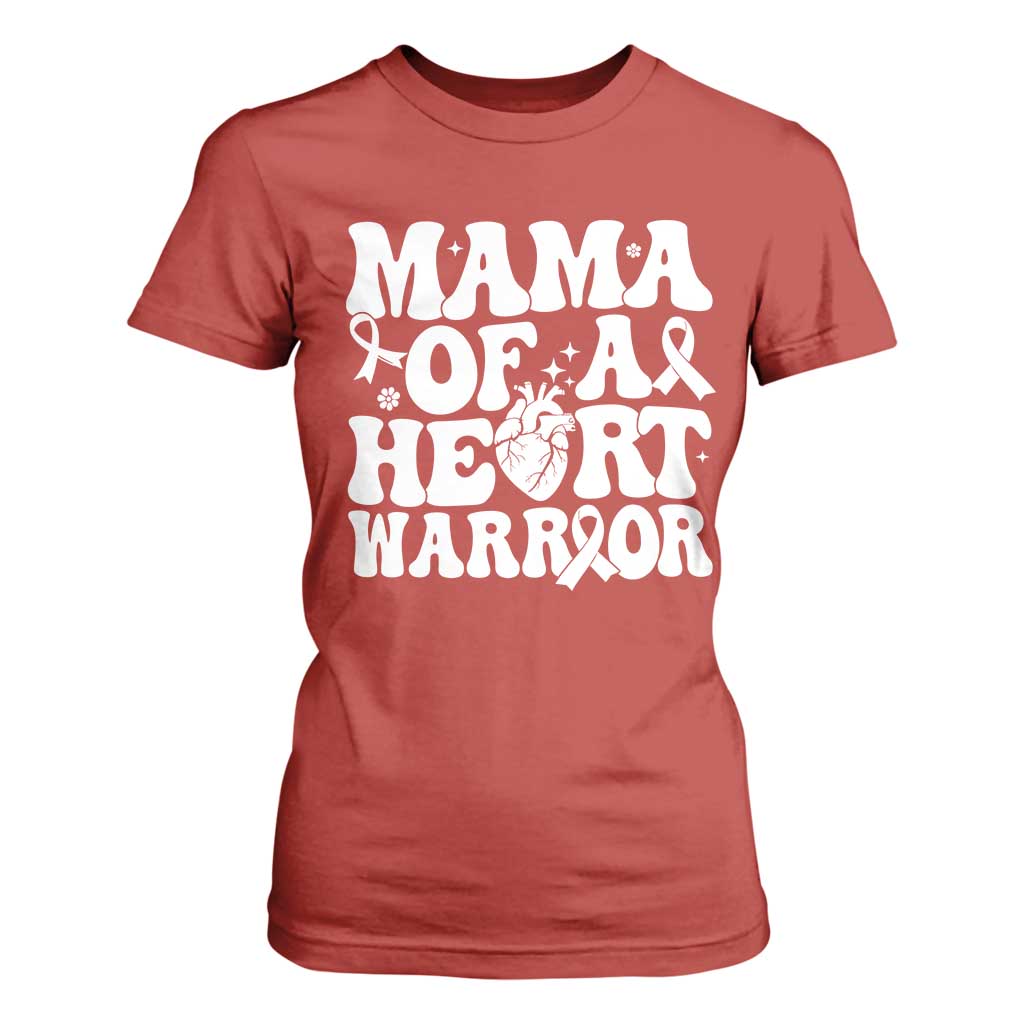 CHD Heart Disease Awareness T Shirt For Women Heart Warrior Mama TS10 Red Print Your Wear
