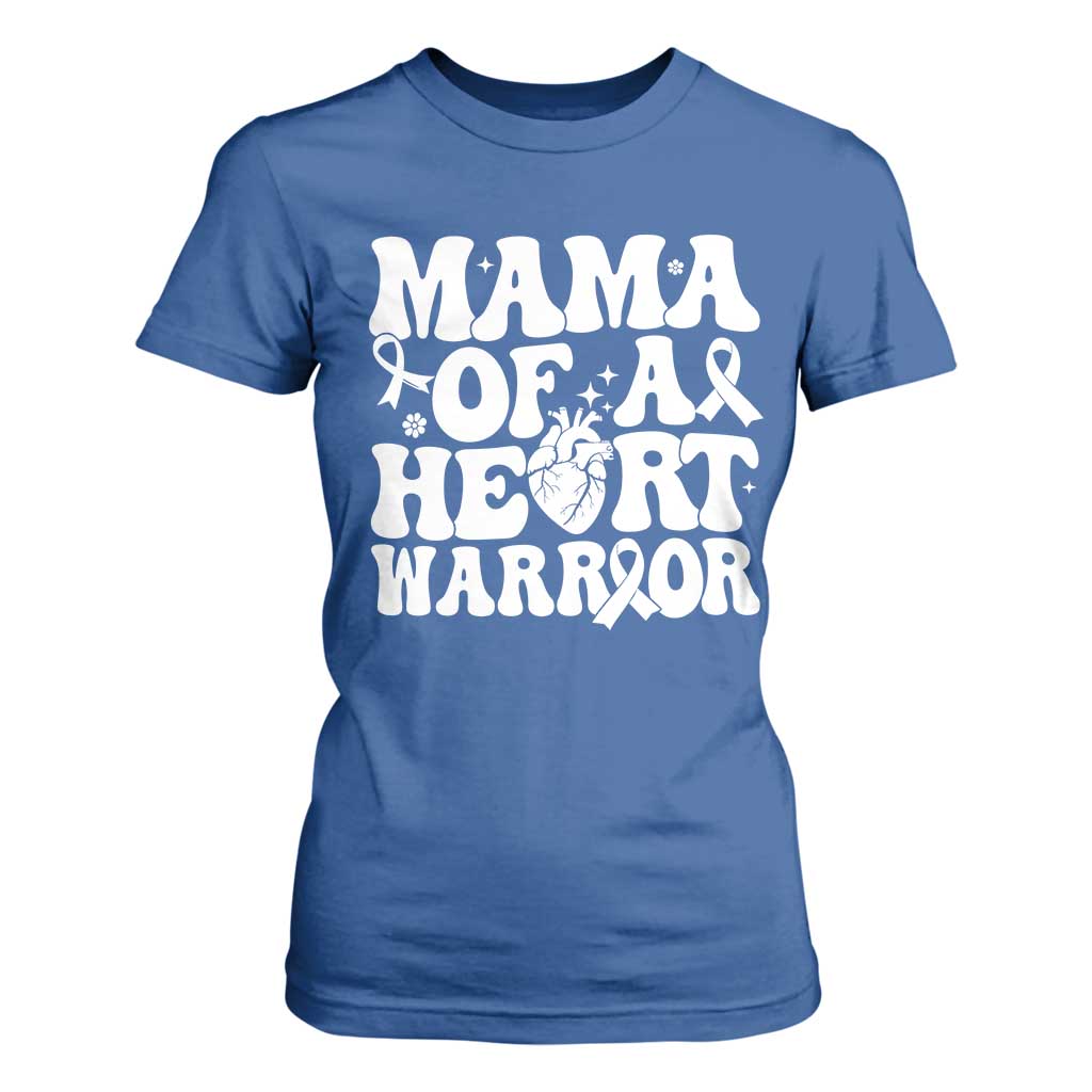 CHD Heart Disease Awareness T Shirt For Women Heart Warrior Mama TS10 Royal Blue Print Your Wear