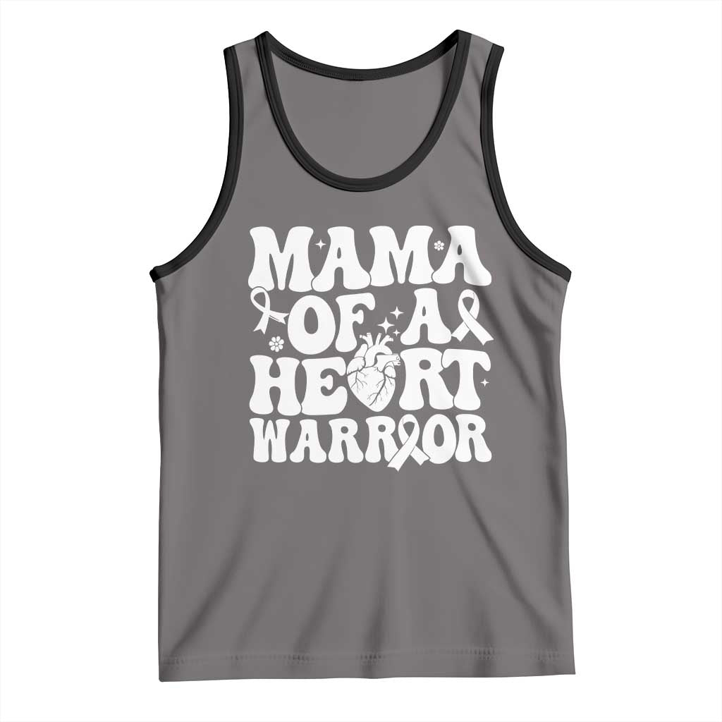 CHD Heart Disease Awareness Tank Top Heart Warrior Mama TS10 Deep Heather Black Print Your Wear