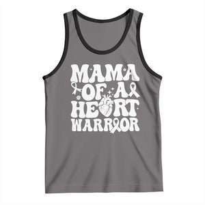 CHD Heart Disease Awareness Tank Top Heart Warrior Mama TS10 Deep Heather Black Print Your Wear