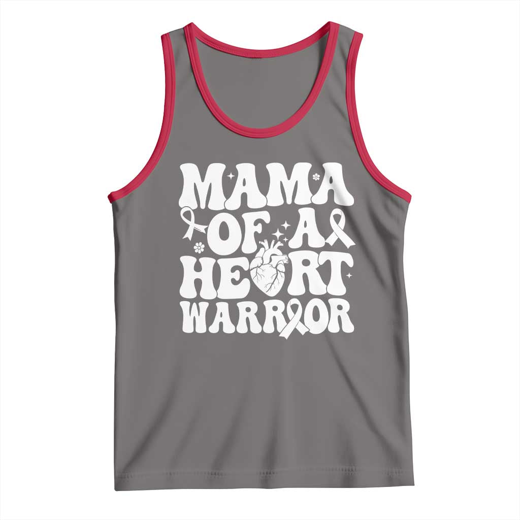 CHD Heart Disease Awareness Tank Top Heart Warrior Mama TS10 Deep Heather Red Print Your Wear