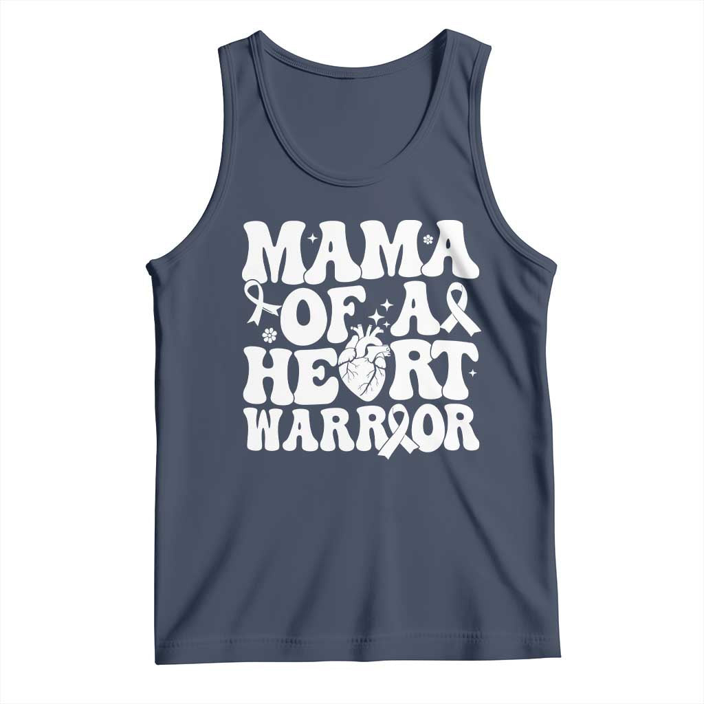 CHD Heart Disease Awareness Tank Top Heart Warrior Mama TS10 Navy Print Your Wear