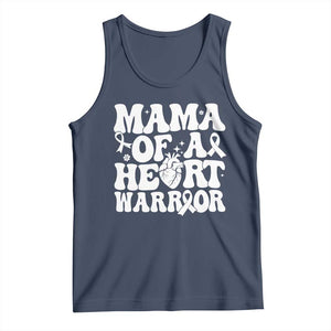 CHD Heart Disease Awareness Tank Top Heart Warrior Mama TS10 Navy Print Your Wear