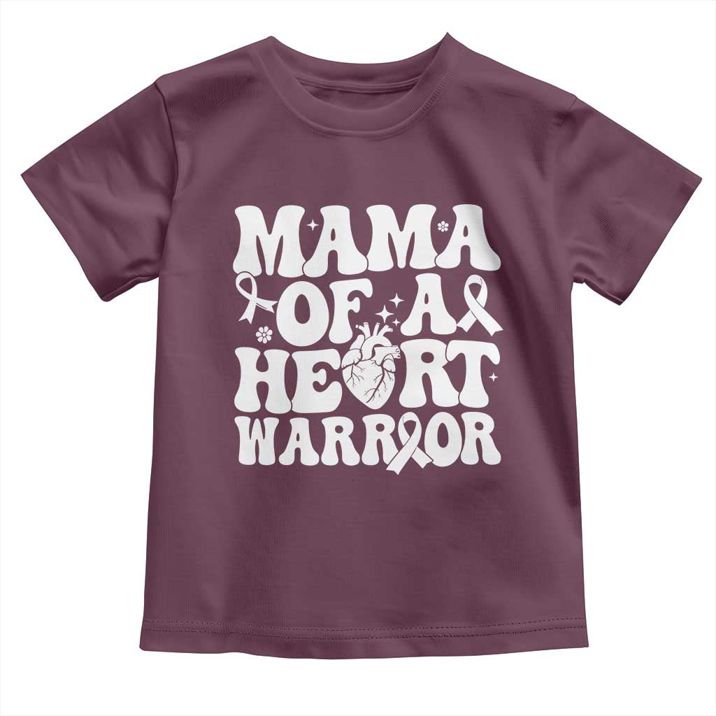 CHD Heart Disease Awareness Toddler T Shirt Heart Warrior Mama TS10 Maroon Print Your Wear