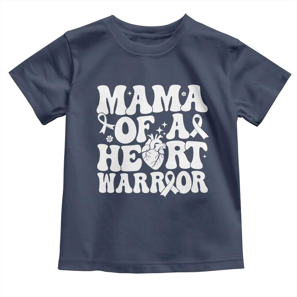 CHD Heart Disease Awareness Toddler T Shirt Heart Warrior Mama TS10 Navy Print Your Wear