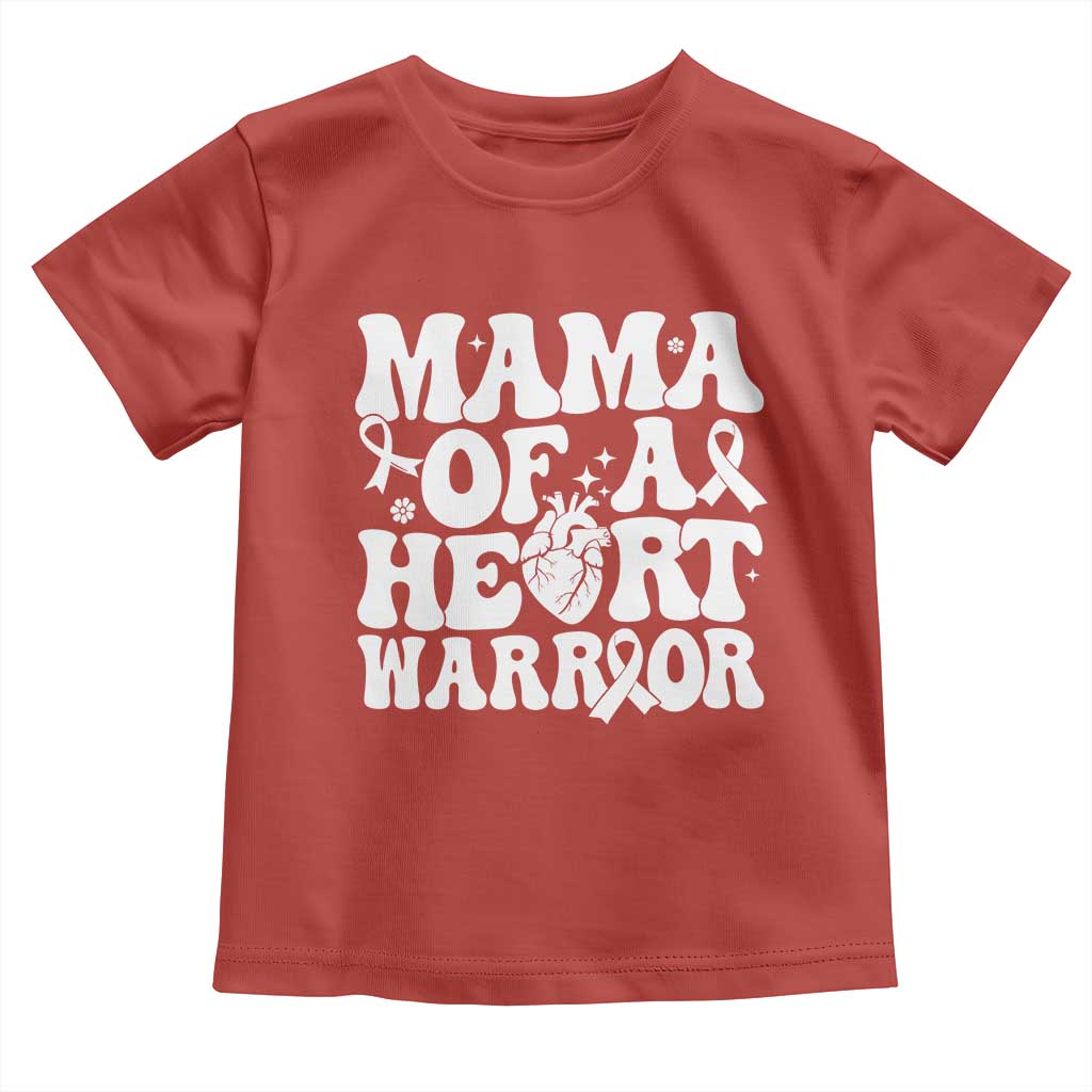 CHD Heart Disease Awareness Toddler T Shirt Heart Warrior Mama TS10 Red Print Your Wear