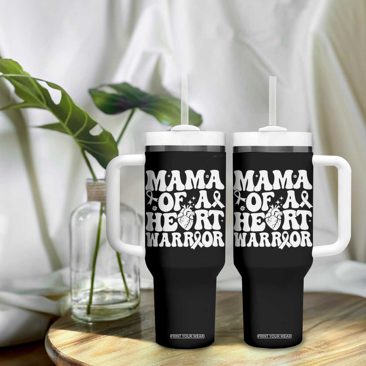 CHD Heart Disease Awareness Tumbler With Handle Heart Warrior Mama TS10 Print Your Wear