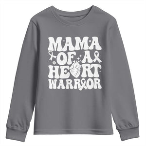 CHD Heart Disease Awareness Youth Sweatshirt Heart Warrior Mama TS10 Charcoal Print Your Wear