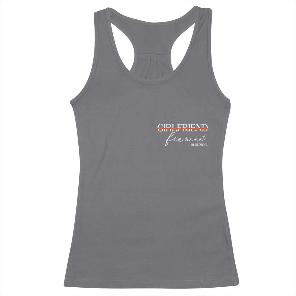 Personalized Fiancee Racerback Tank Top Custom Date Girlfriend Engagement Gifts Future Mr and Mrs TS10 Charcoal Print Your Wear