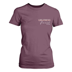 Personalized Fiancee T Shirt For Women Custom Date Girlfriend Engagement Gifts Future Mr and Mrs TS10 Maroon Print Your Wear