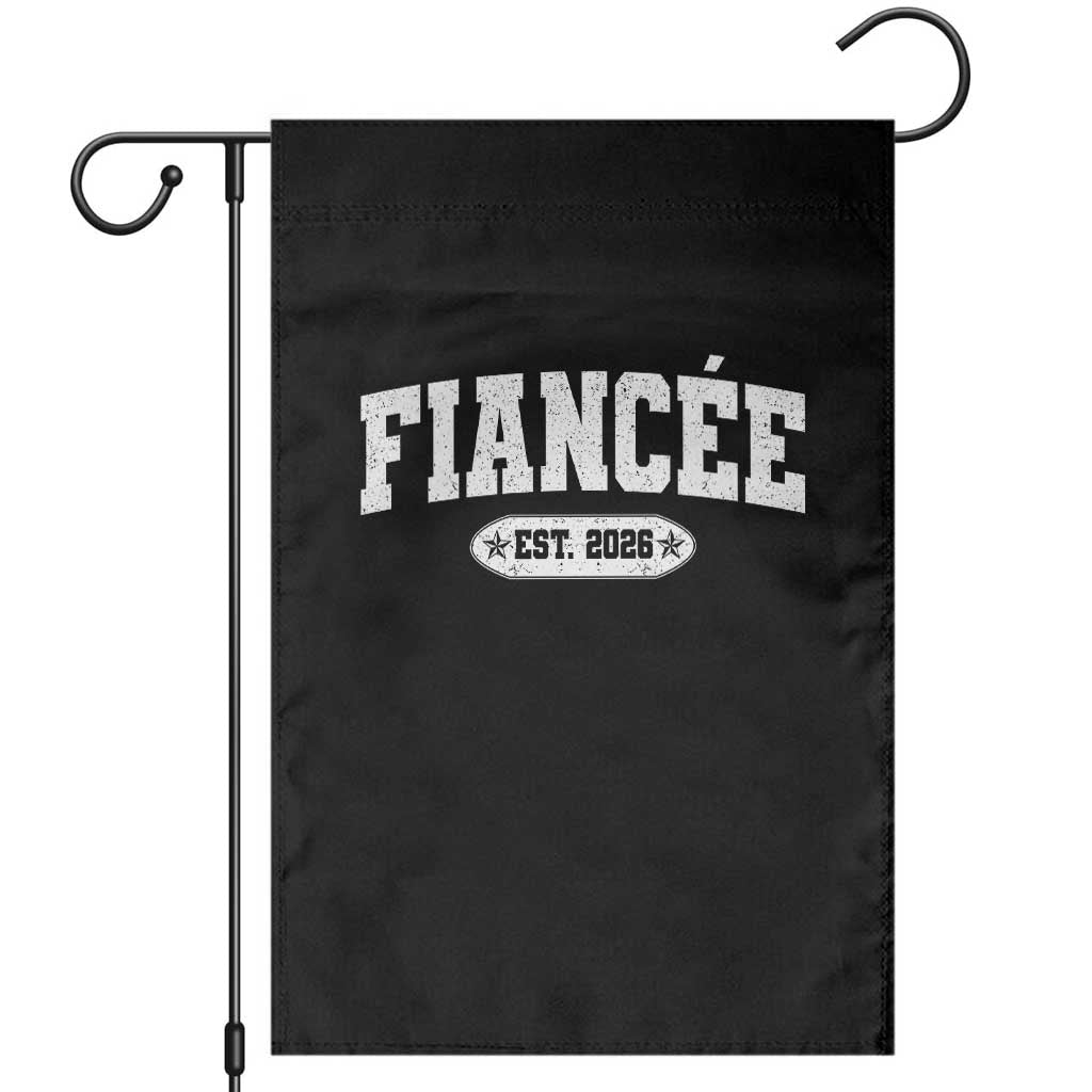 Fiancee Est 2026 Garden Flag Future Mrs. and Mr. Bridal Shower Engagement Gift TS10 Black Print Your Wear