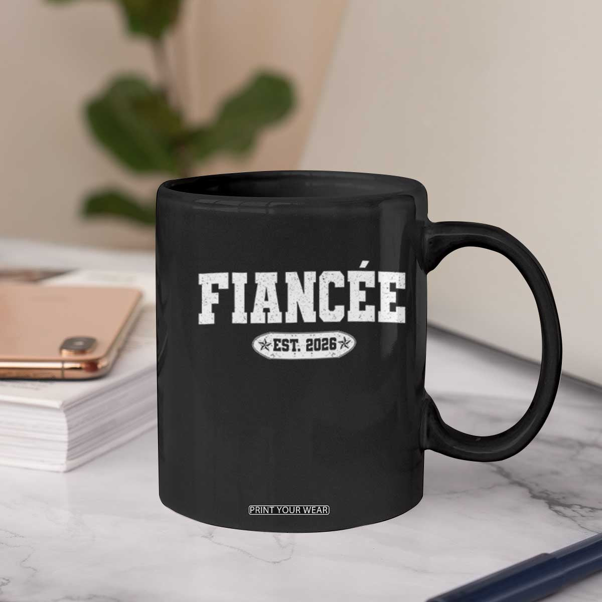 Fiancee Est 2026 Coffee Mug Future Mrs. and Mr. Bridal Shower Engagement Gift TS10 Print Your Wear