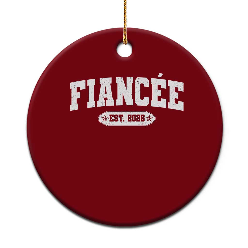 Fiancee Est 2026 Ceramic Ornament Future Mrs. and Mr. Bridal Shower Engagement Gift TS10 1pc Red Print Your Wear