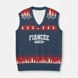 Fiancee Est 2026 V-Neck Knit Sweater Vest Future Mrs. and Mr. Bridal Shower Engagement Gift TS10 Navy Red Print Your Wear