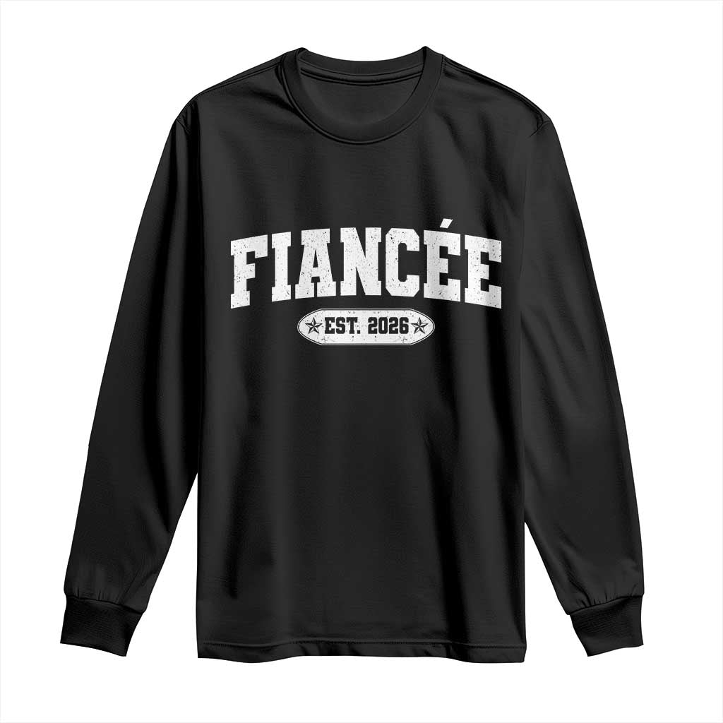 Fiancee Est 2026 Long Sleeve Shirt Future Mrs. and Mr. Bridal Shower Engagement Gift TS10 Black Print Your Wear