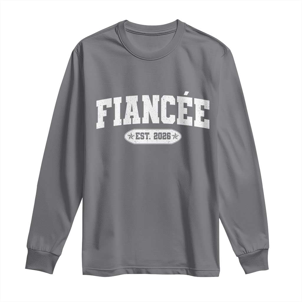 Fiancee Est 2026 Long Sleeve Shirt Future Mrs. and Mr. Bridal Shower Engagement Gift TS10 Charcoal Print Your Wear