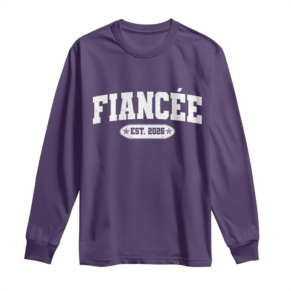 Fiancee Est 2026 Long Sleeve Shirt Future Mrs. and Mr. Bridal Shower Engagement Gift TS10 Purple Print Your Wear