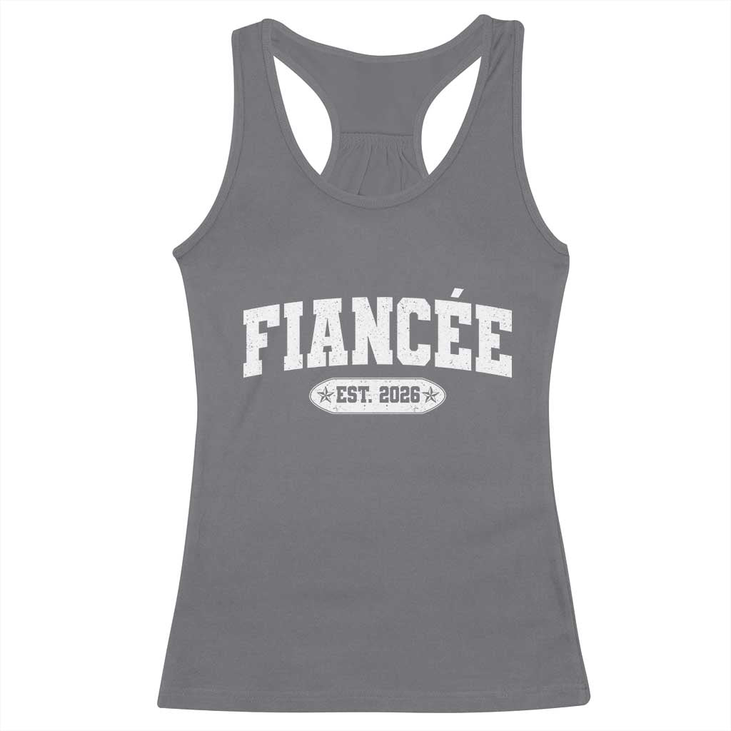 Fiancee Est 2026 Racerback Tank Top Future Mrs. and Mr. Bridal Shower Engagement Gift TS10 Charcoal Print Your Wear