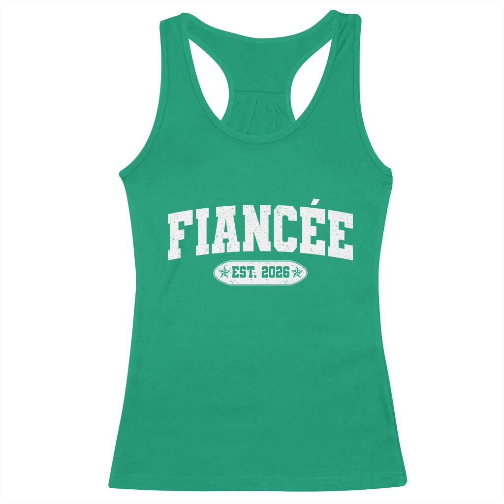 Fiancee Est 2026 Racerback Tank Top Future Mrs. and Mr. Bridal Shower Engagement Gift TS10 Irish Green Print Your Wear