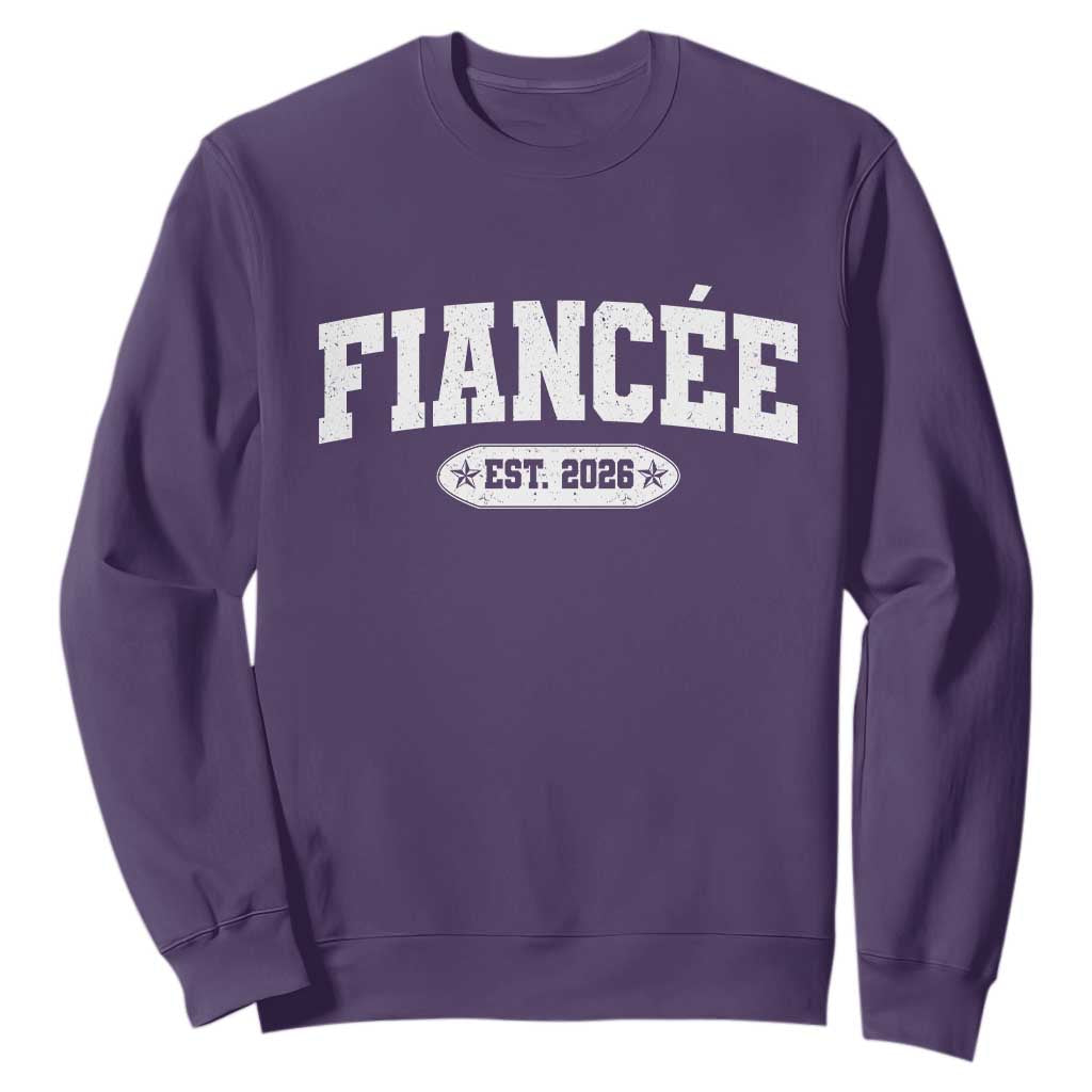 Fiancee Est 2026 Sweatshirt Future Mrs. and Mr. Bridal Shower Engagement Gift TS10 Purple Print Your Wear