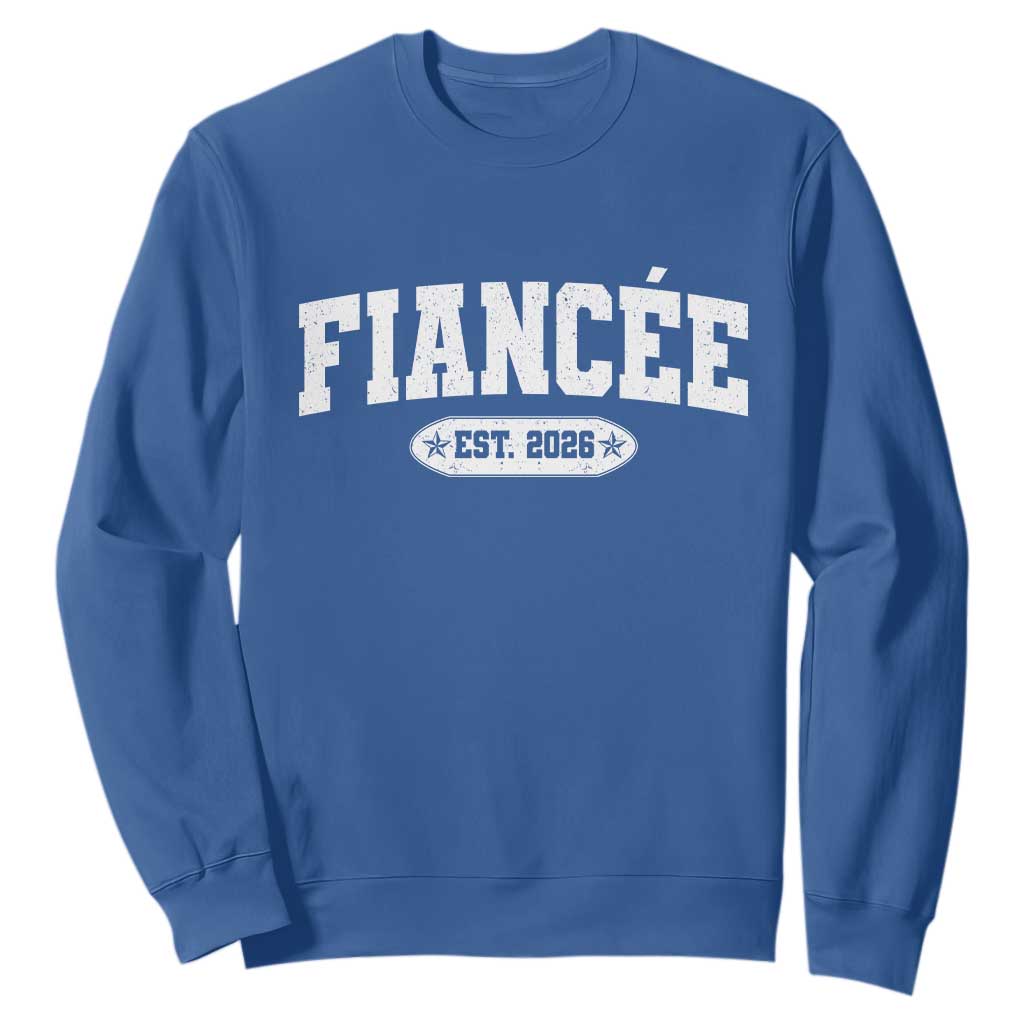 Fiancee Est 2026 Sweatshirt Future Mrs. and Mr. Bridal Shower Engagement Gift TS10 Royal Blue Print Your Wear