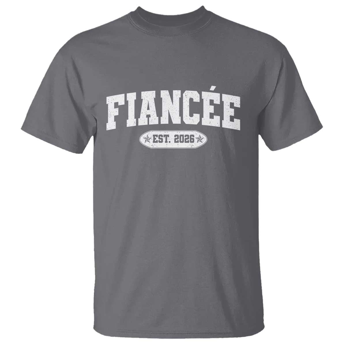 Fiancee Est 2026 T Shirt Future Mrs. and Mr. Bridal Shower Engagement Gift TS10 Charcoal Print Your Wear