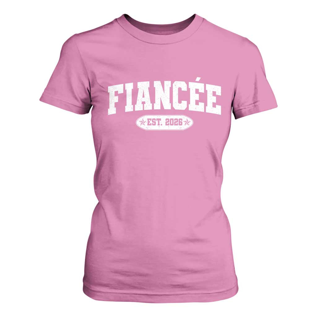 Fiancee Est 2026 T Shirt For Women Future Mrs. and Mr. Bridal Shower Engagement Gift TS10 Azalea Print Your Wear
