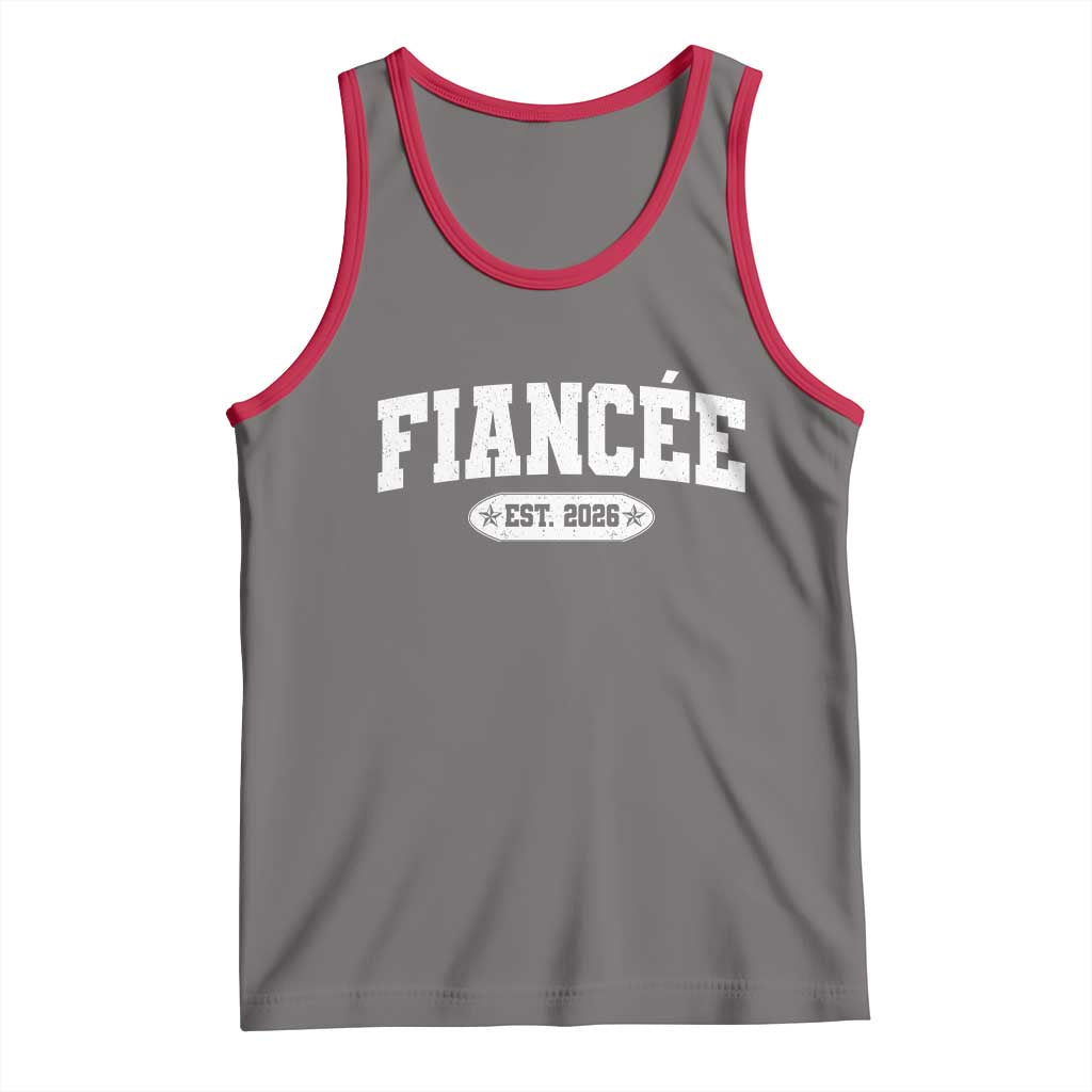 Fiancee Est 2026 Tank Top Future Mrs. and Mr. Bridal Shower Engagement Gift TS10 Deep Heather Red Print Your Wear