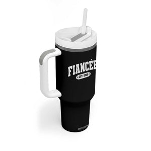 Fiancee Est 2026 Tumbler With Handle Future Mrs. and Mr. Bridal Shower Engagement Gift TS10 Print Your Wear
