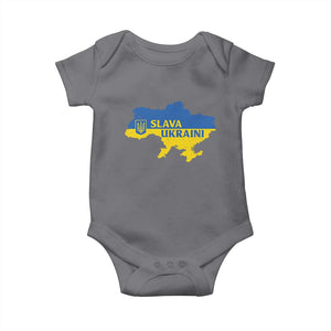 Slava Ukraini Baby Onesie Ukrainian Ukraine Flag Pride TS10 Charcoal Print Your Wear