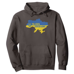 Slava Ukraini Hoodie Ukrainian Ukraine Flag Pride TS10 Dark Chocolate Print Your Wear