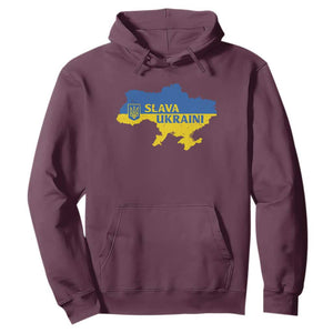 Slava Ukraini Hoodie Ukrainian Ukraine Flag Pride TS10 Maroon Print Your Wear