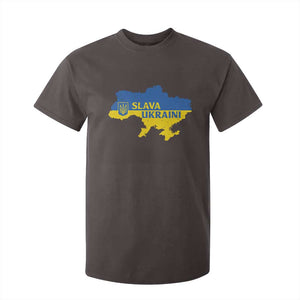 Slava Ukraini T Shirt For Kid Ukrainian Ukraine Flag Pride TS10 Dark Chocolate Print Your Wear