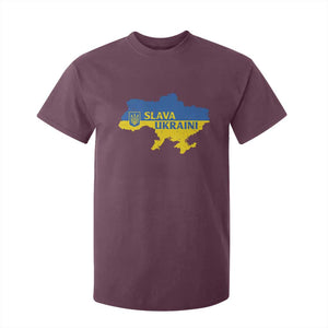 Slava Ukraini T Shirt For Kid Ukrainian Ukraine Flag Pride TS10 Maroon Print Your Wear